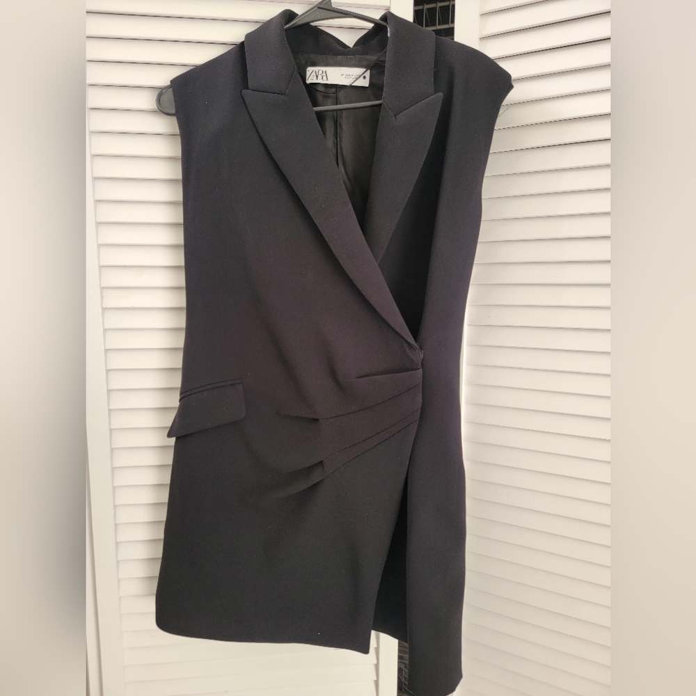 Zara padded shoulder dress